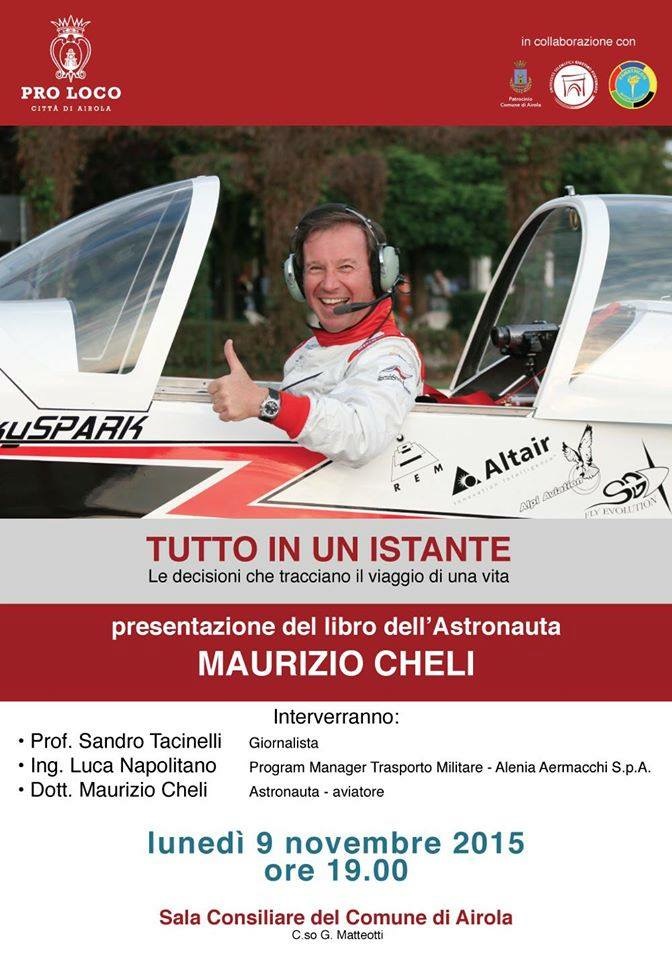 L'astronauta Maurizio Cheli presenta Tutto in un istante ad Airola