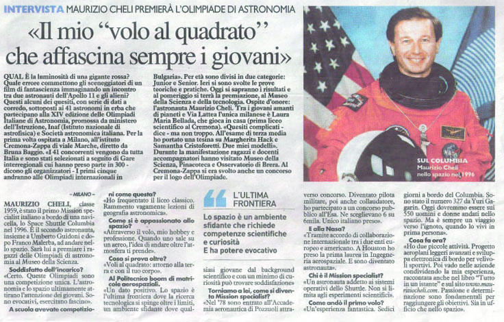 il giorno-maurizio cheli olimpiadi dell'astronomia 2016